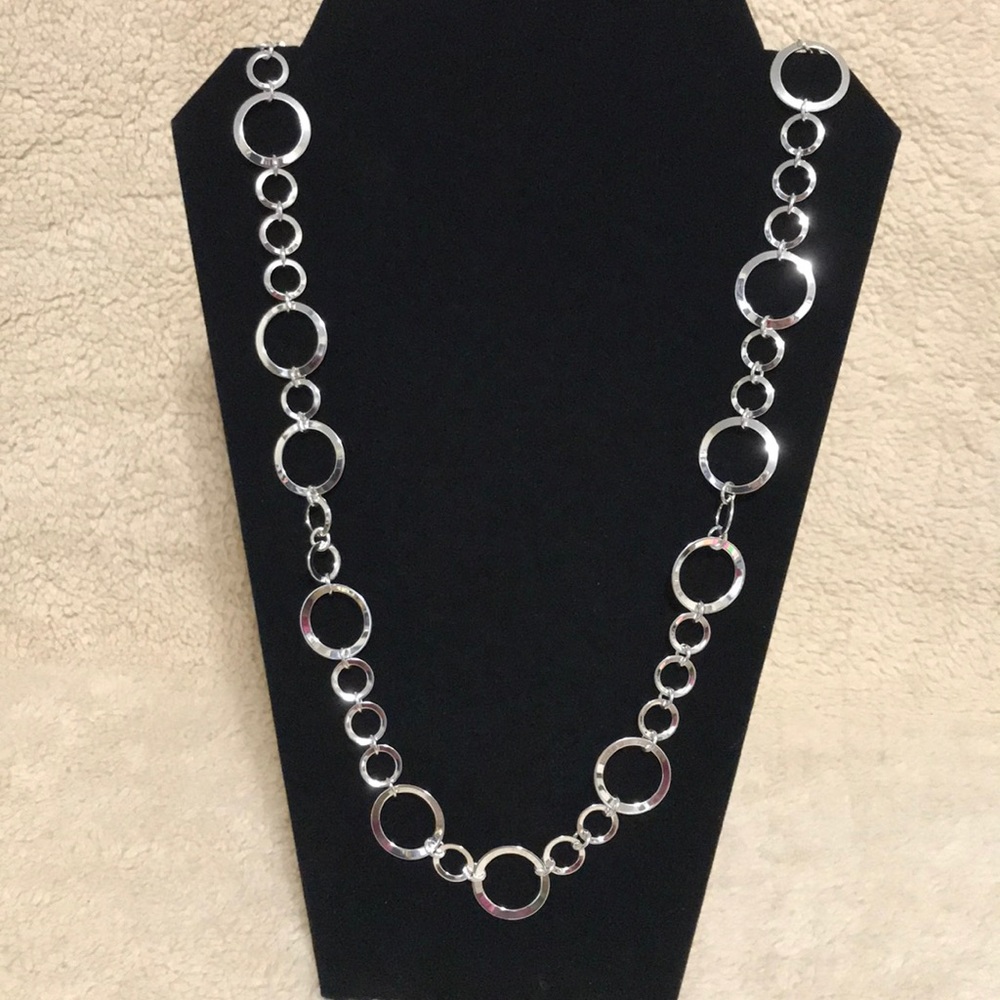 SILVER TONE RING NECKLACE